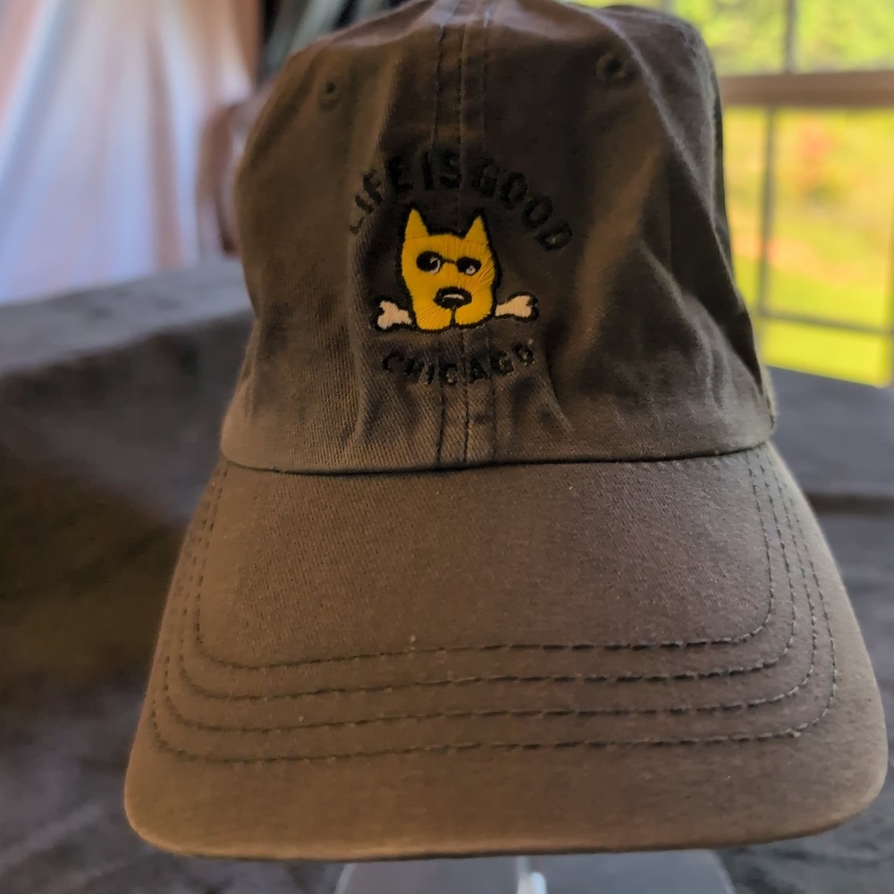 Life is Good Chicago Rocket Dog Charcoal Gray Cotton Adjustable Dad Hat Cap